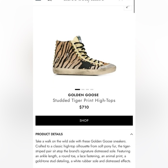 Golden Goose Francy tiger print pony hair high top sneakers - Picture 13 of 16
